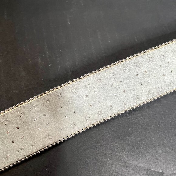 GUESS Studded Leather Belt Size Small White Silver Tone Rhinestone Punk Rock Y2k main image 5
